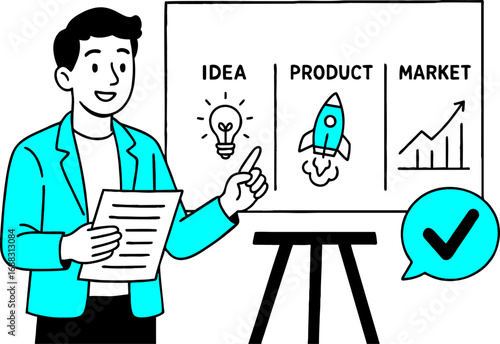 Pitching idea for investor abstract concept vector illustration. Startup owner at meeting with investors, business strategy, financial program, raising money, venture funding abstract metaphor.