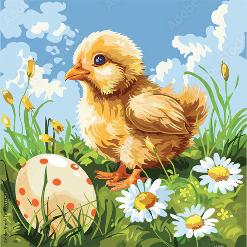 illustration, baby, cartoon, set, vector, cute, yellow, chicken, chick, farm, bird, happy, graphic, design, holiday, kid, little, animal, collection, children, white, character, hen, easter, clipart, 
