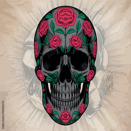 illustration, skull, art, design, halloween, anatomy, graphic, human, vector, head, death, bone, grunge, vintage, drawing, symbol, monochrome, people, retro, horror, gothic, dead, pattern, background,