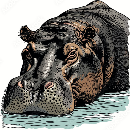 cartoon, animal, vector, illustration, hippo, mammal, hippopotamus, zoo, wild, fun, wildlife, art, safari, cute, character, dog, funny, drawing, baby, nature, comic, rhino, dinosaur, elephant, bear