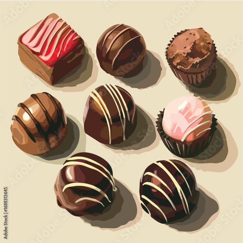 chocolate, food, candy, sweet, dessert, brown, white, delicious, dark, snack, milk, chocolates, gourmet, tasty, sweets, sugar, praline, cocoa, closeup, nobody, assortment, gift, fat, black
