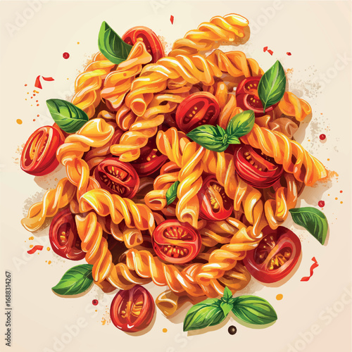 food, pasta, bowl, macaroni, isolated, italian, healthy, meal, yellow, diet, orange, snack, raw, dinner, dish, cuisine, white, nutrition, lunch, dry, salad, vegetable, vegetarian, fusilli, closeup