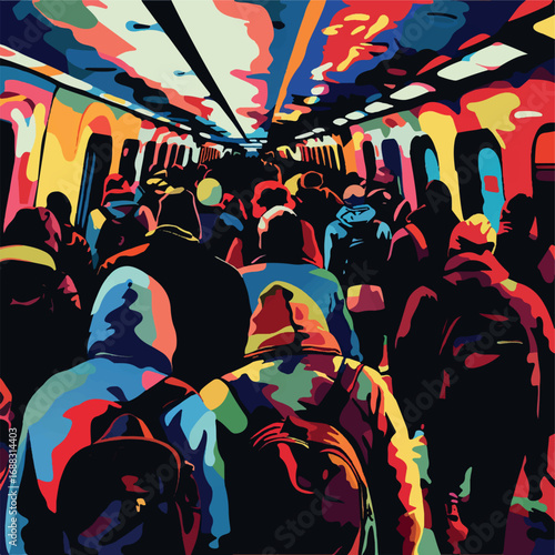 subway, transport, public, railway, travel, illustration, transportation, station, modern, platform, city, metro, passenger, urban, railroad, vector, underground, rail, train, window, car, electric, 