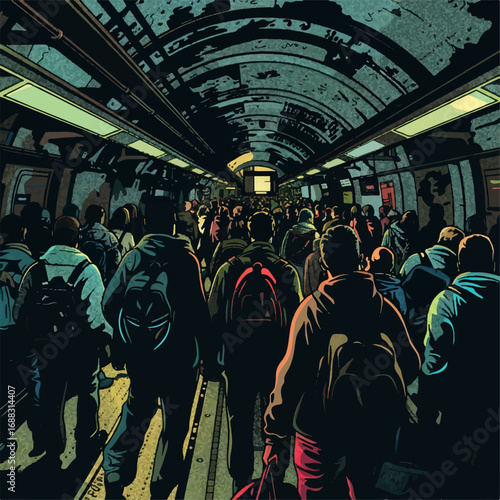 subway, transport, public, railway, travel, illustration, transportation, station, modern, platform, city, metro, passenger, urban, railroad, vector, underground, rail, train, window, car, electric, 