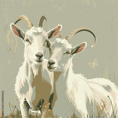 goat, animal, farm, mammal, grass, nature, brown, animals, horns, livestock, domestic, meadow, fur, agriculture, summer, white, sheep, horned, pasture, rural, green, field, head, horn, wildlife