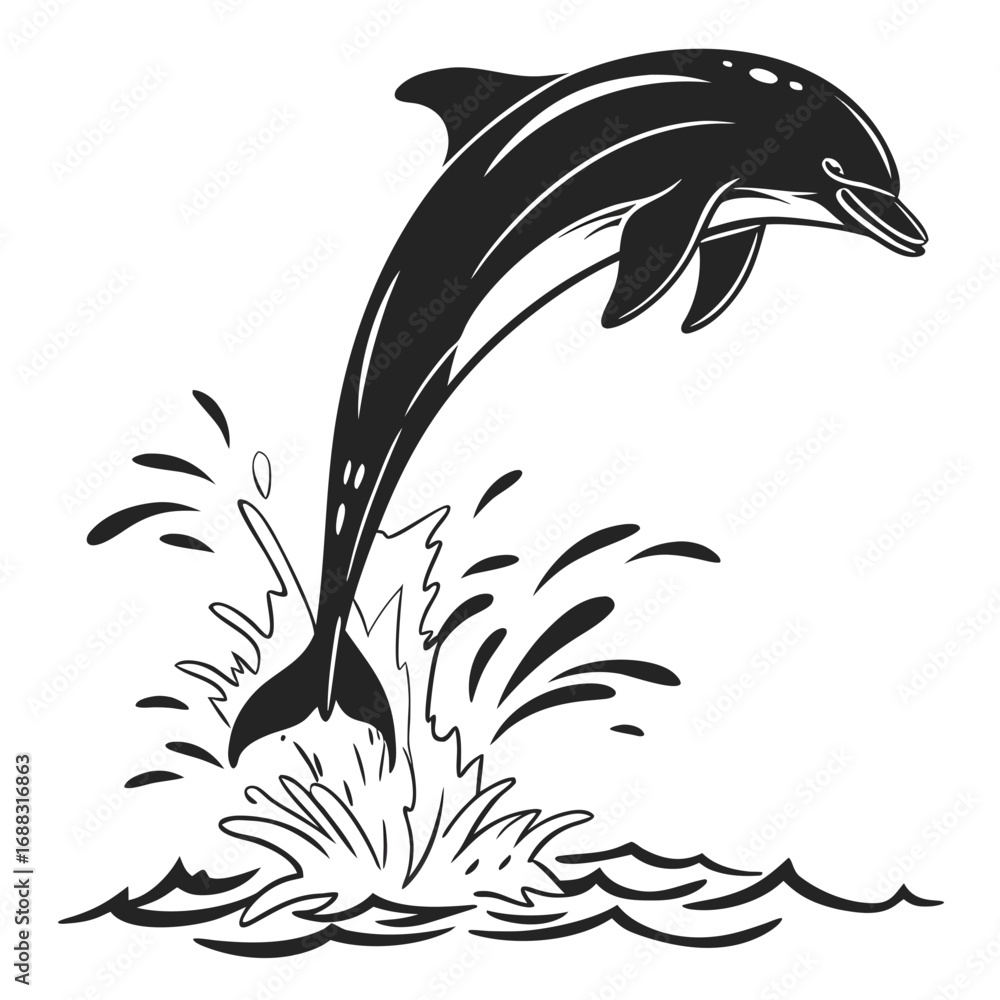 Naklejka premium silhouette of a dolphin