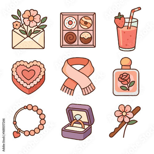 Pastries day s assorted ring box perfume warm icon mother bracelet floral