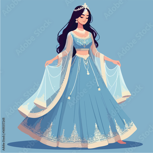 vector illustration of beautiful princess