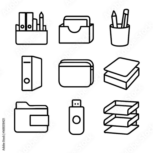 Pouch flashcard folder organized icon digital drive vector document desktop binder eco