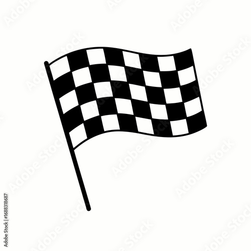 F1 racing car vector illustration Checkered flag, finish line, speed, competition, winner, racing, flag symbol
