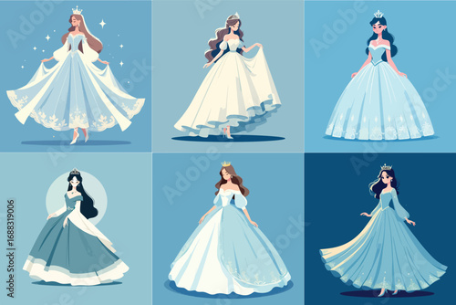 collection of beautiful princess illustration
