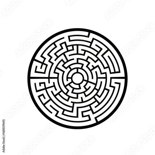 Intricate circular maze design