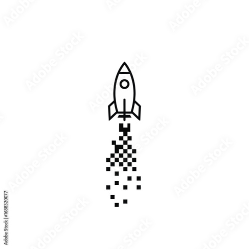 Rocket launching with digital pixels for technology and innovation