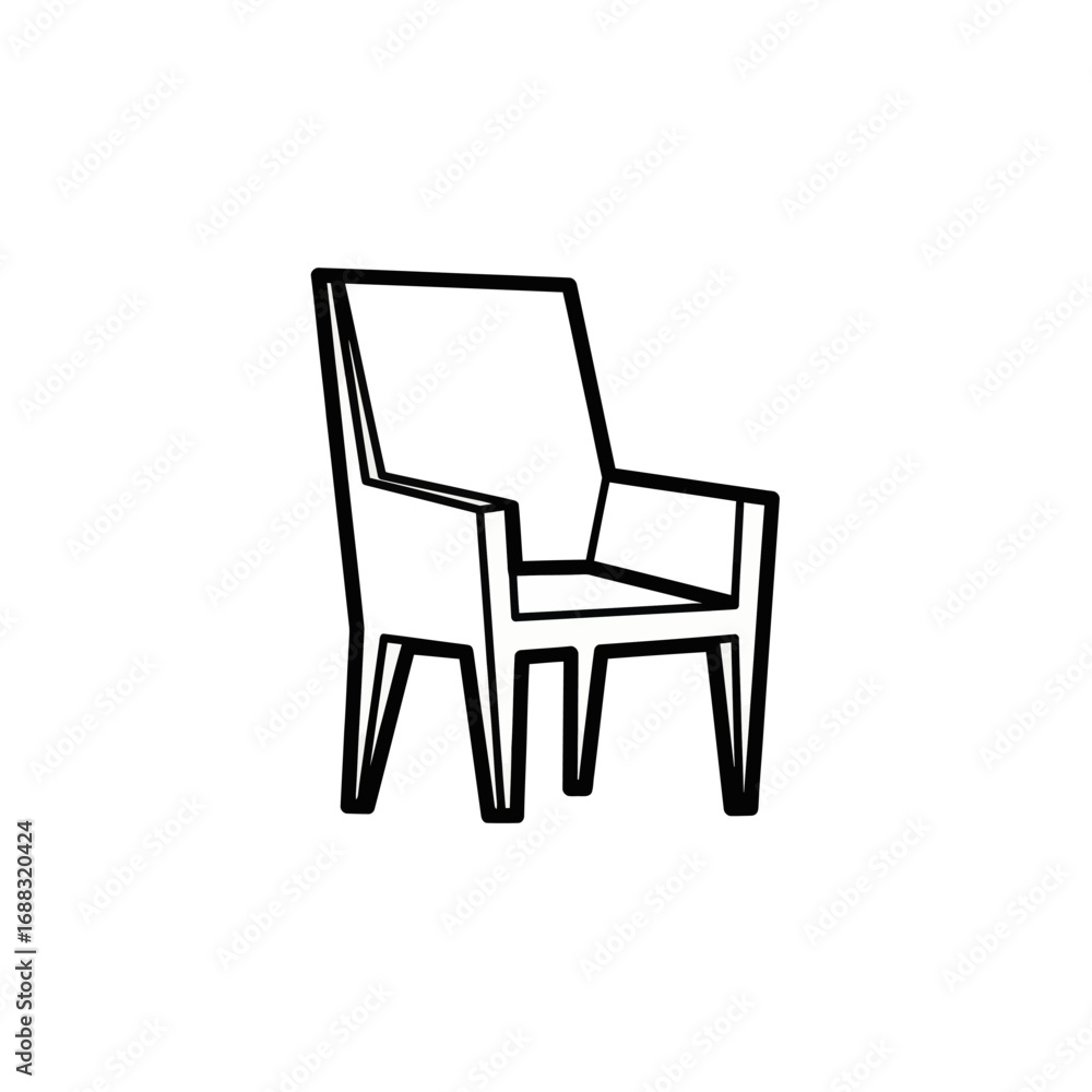 Fototapeta premium Modern armchair line drawing illustration