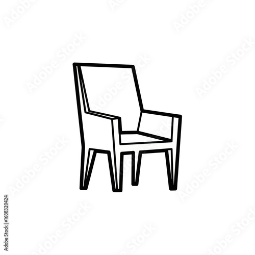 Modern armchair line drawing illustration