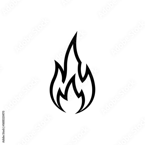 Black outline flame graphic