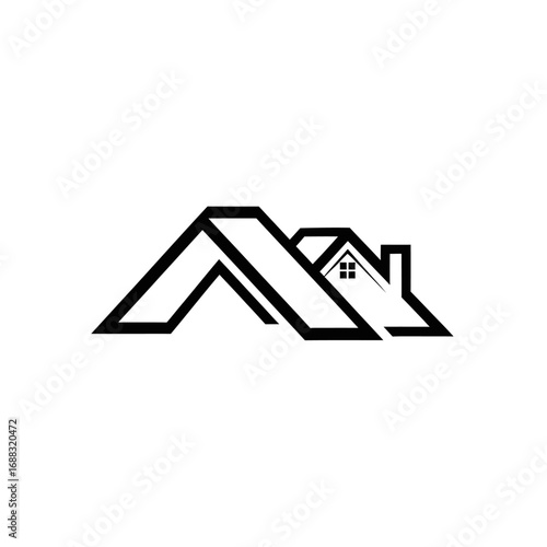 Modern house rooftops design illustration