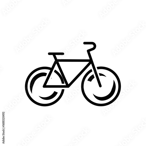 Elegant black bicycle outline design for print or digital media