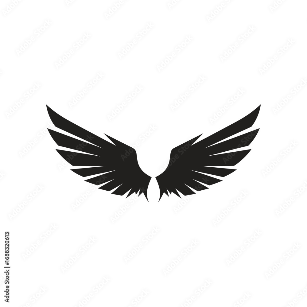 Obraz premium Elegant black wings silhouette design graphic image