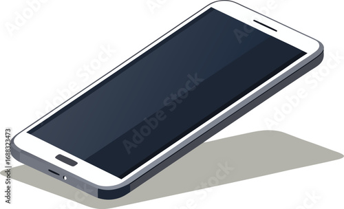 White smartphone with blank screen for mockup and presentation purposes