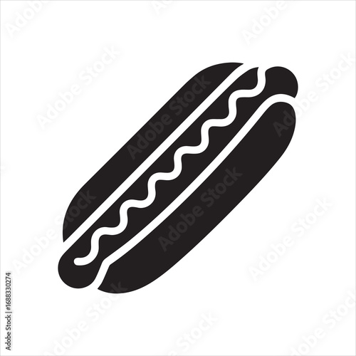 hotdog stencil icon silhouette vector illustration