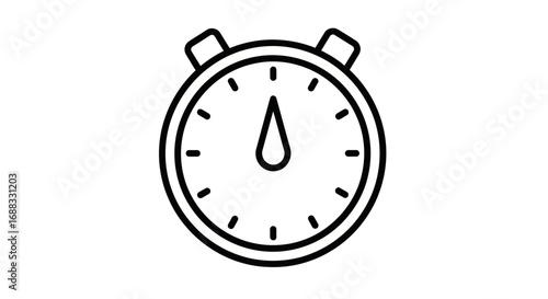 Classic Analog Stopwatch Timer Icon Illustration.