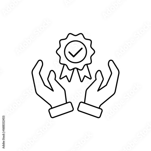 excellence icon outline editable stroke line drawing eps