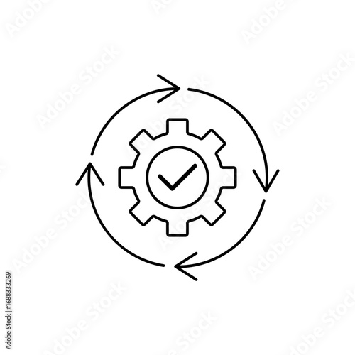 procedure icon outline editable stroke line drawing eps