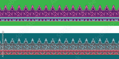 textile digital motif decor border Mughal paisley abstract ikat ethnic rug baroque ornament for women clothing