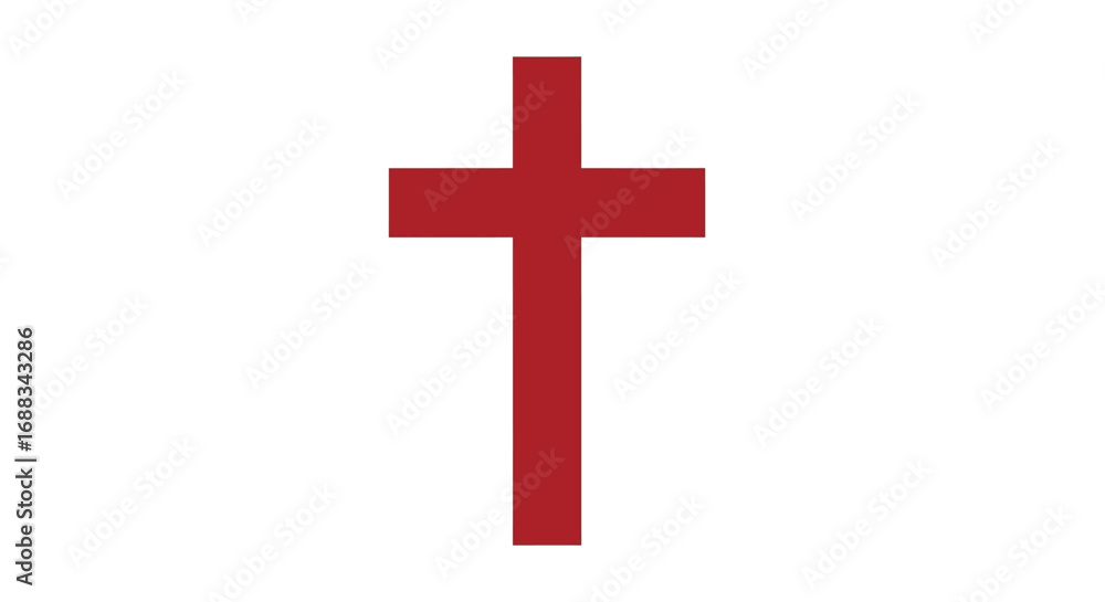 Fototapeta premium Red Christian cross religious symbol.