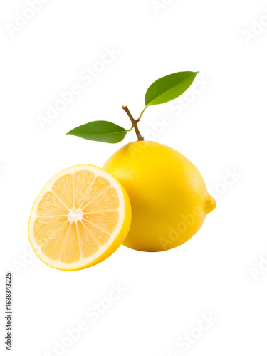lemon fruit, slice and half isolated, Fresh and Juicy Lemon, transparent png, PNG format