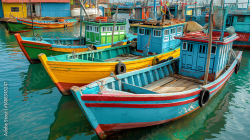Wallpaper Mural colorful houses and boats in the harbor tourism travel wallpaper Torontodigital.ca