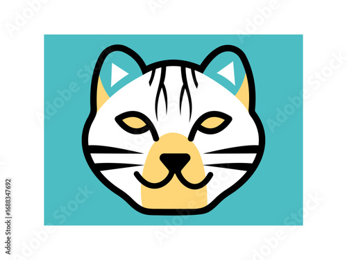 cat illustration vector. Sitting cat line vector icon.cat head vector icon design.
