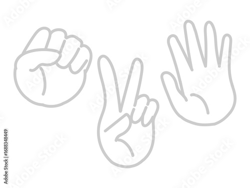 ハンドサイン　じゃんけん　イラスト