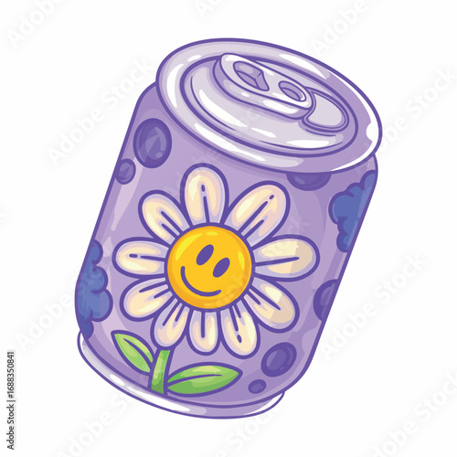 illustration art hand drawn cute pop up can soft drink sticker design