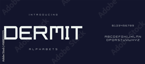 Dermit modern stylish capital alphabet letter logo design