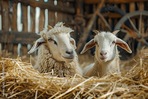 High Definition View of Sheep and Beautiful Goats in a Farm