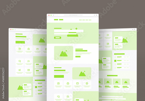 Minimal Landing Page Wireframe Concept for Modern UI UX Website