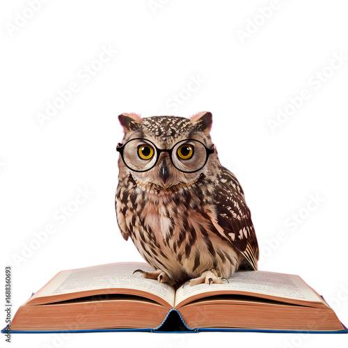 Wise Owl Reading: Bookworm Bird, Knowledge, Education, Wisdom Symbol