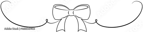 Hand drawn girly coquette bow ribbon for design template birthday, wedding, Christmas card, invitation, sale banner.