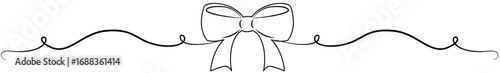 Hand drawn girly coquette bow ribbon for design template birthday, wedding, Christmas card, invitation, sale banner.