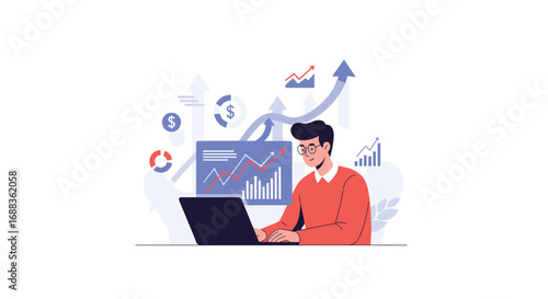 Analyzing financial data charts and graphs for business growth strategy development