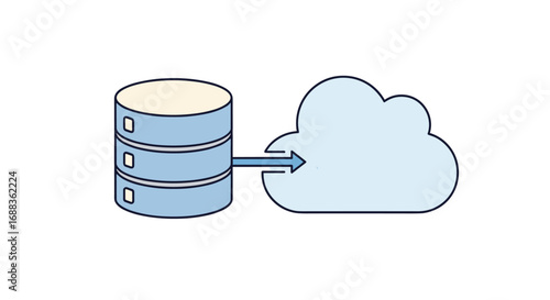 Database migration to cloud storage and remote server data synchronization service
