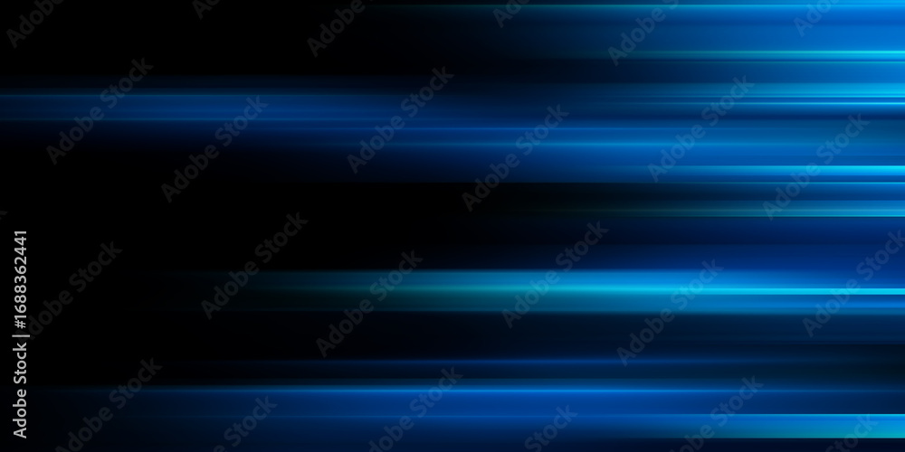 Fototapeta premium Digitally generated image of blue light and stripes moving fast