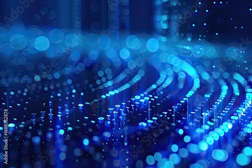 Clear Pixel Visual of Vibrant Blue Technology Background with Digital Tech Circles