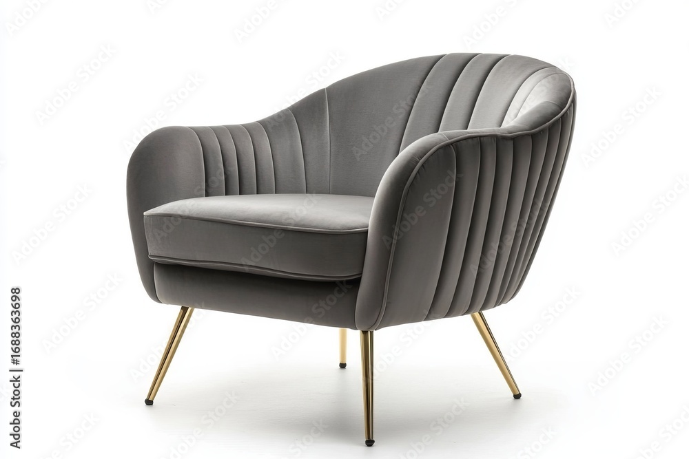 Naklejka premium Modern black armchair with soft upholstery and sleek legs
