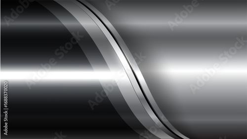 Silver metal background with wavy pattern, technology and business dark gray background.