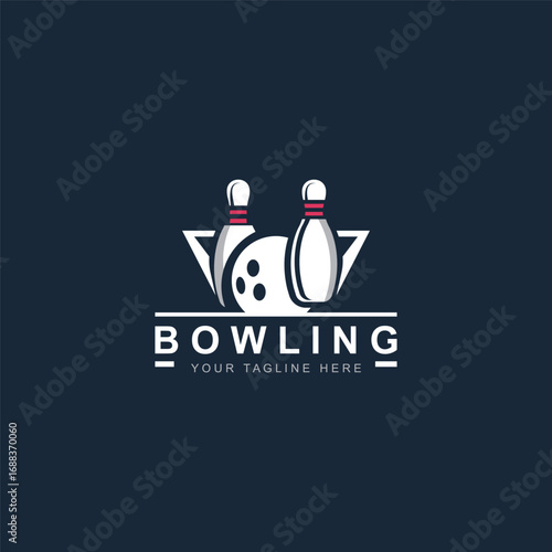 Bowling logo sport design bowling tournament symbol badge template