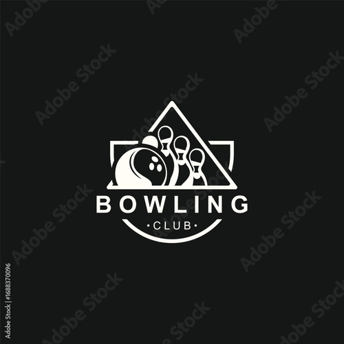 Bowling logo sport design bowling tournament symbol badge template