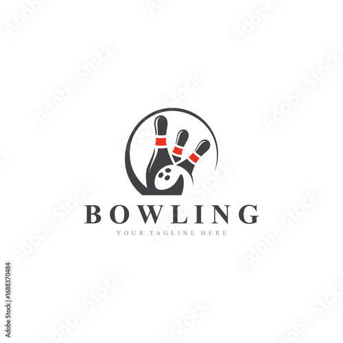 Bowling logo sport design bowling tournament symbol badge template